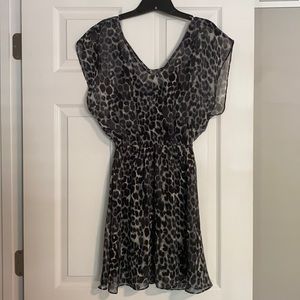 Express Gray Leopard Print Dress